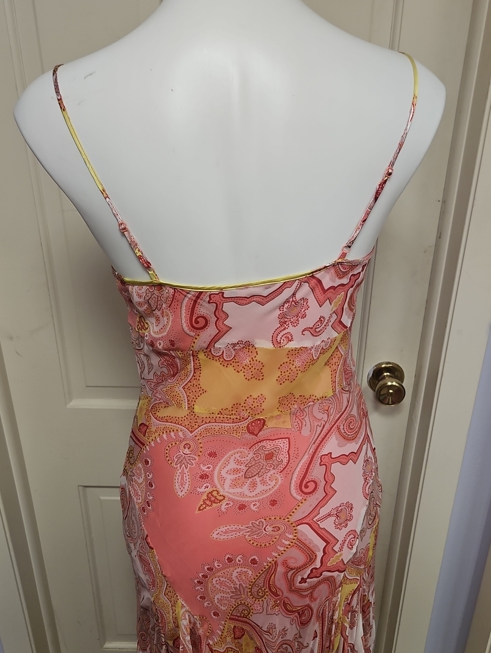 Ice Vintage  Y2k Silk Paisley Floral Maxi Dress with Sheer Bolero - Picture 6 of 11